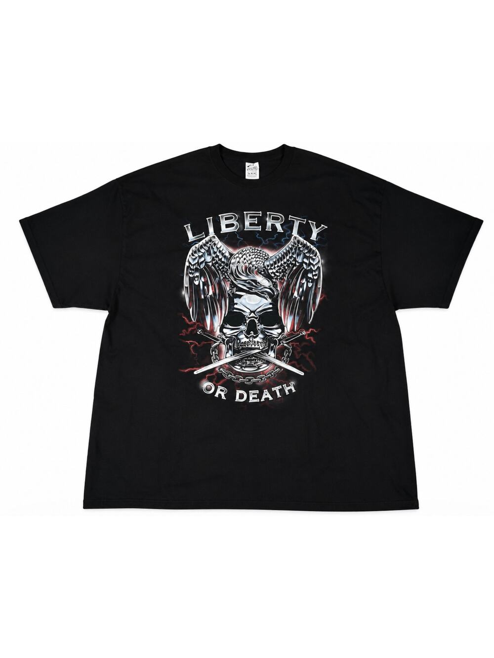 Liberty Or Death Skull Wings Graphic T Shirt 3XL Motorcycle Biker Tee NWOT